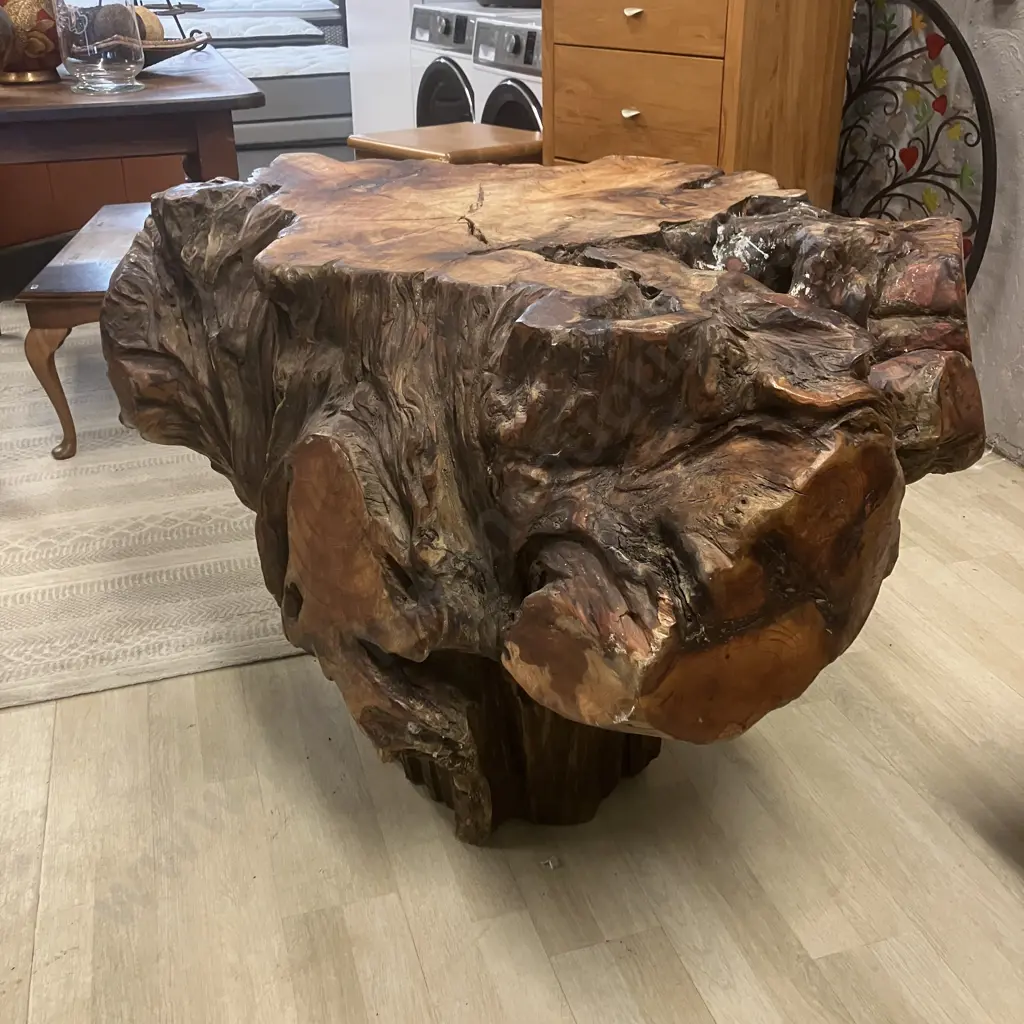 Large Very Heavy Swamp Kauri Stump (Washed In At Turakina Beach). H77 W107 D69cm Image 1++