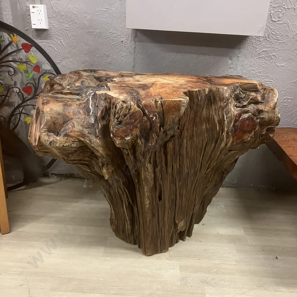 Large Very Heavy Swamp Kauri Stump (Washed In At Turakina Beach). H77 W107 D69cm Image 1++