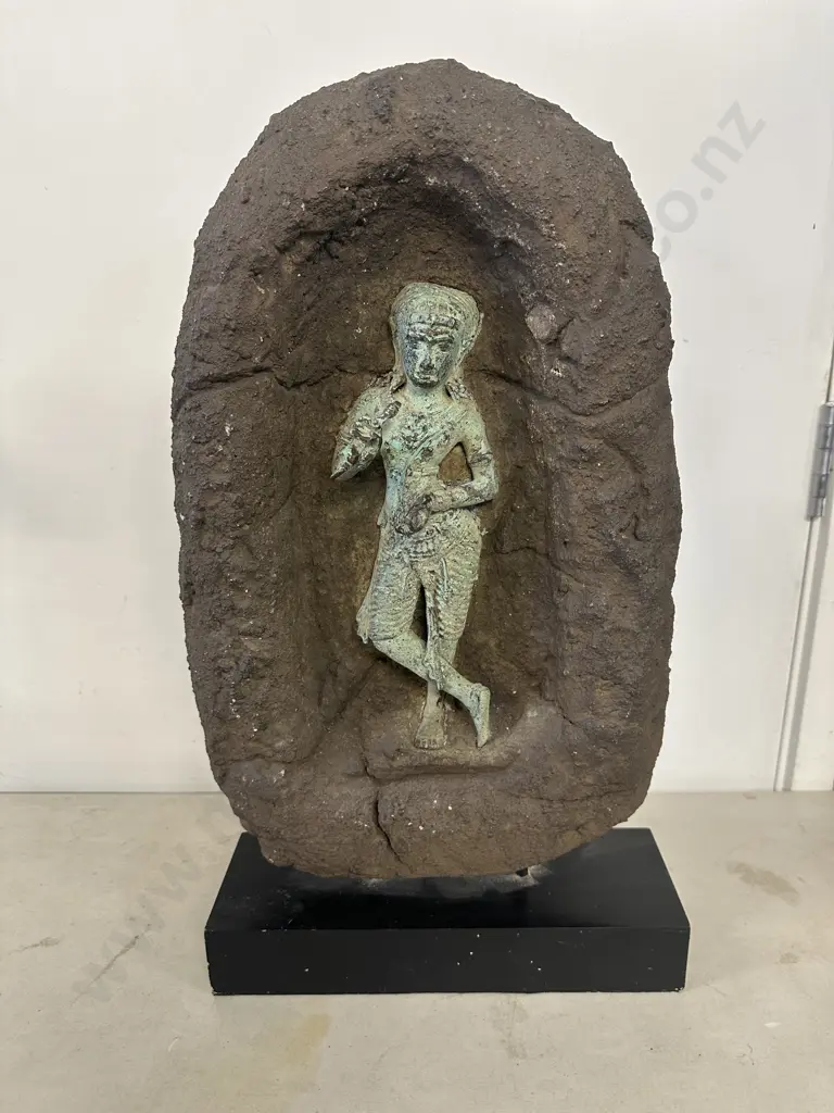Vintage Indonesian Figurine On Plinth. H54cm Image 1++
