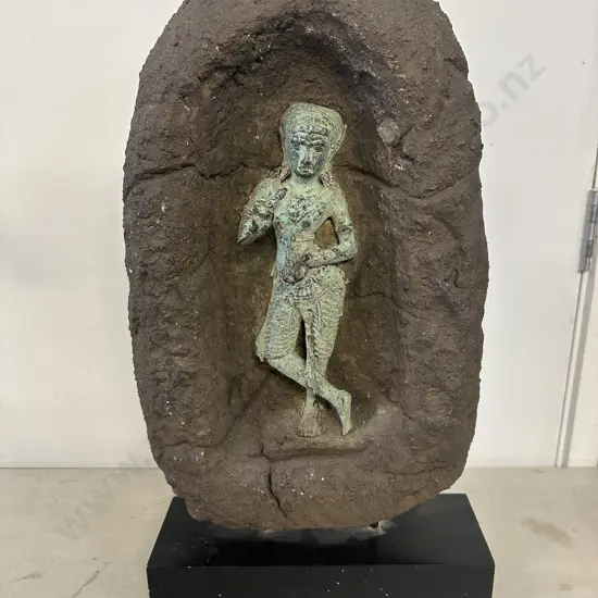 Vintage Indonesian Figurine On Plinth. H54cm