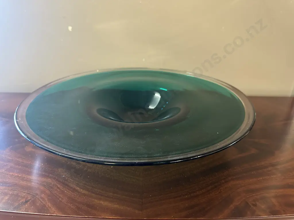 Art Glass Green Console Bowl H7,Dia40cm. Image 1++