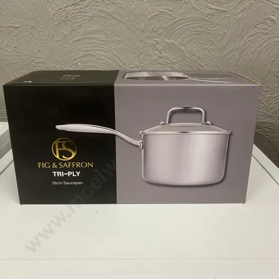Fig & Saffron Tri-Ply 18cm Saucepan With Lid