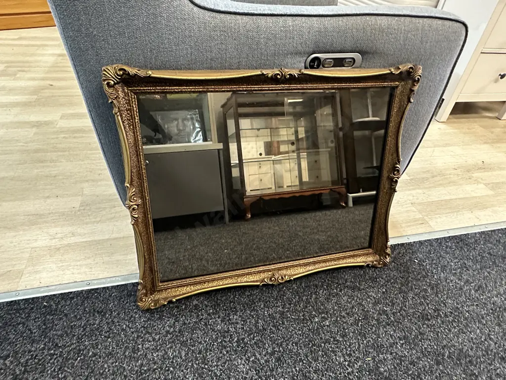 Vintage Rectangular Mirror, Ornate Gilt Framed. 57 x 72cm Image 1++