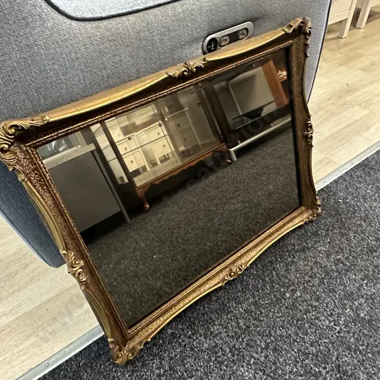 Vintage Rectangular Mirror, Ornate Gilt Framed. 57 x 72cm