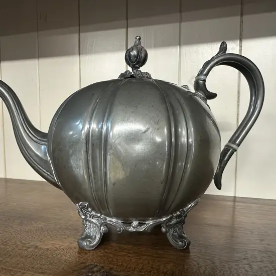 Teapot - Victorian Sheffield Melon Shape James Dixon & Sons 2621