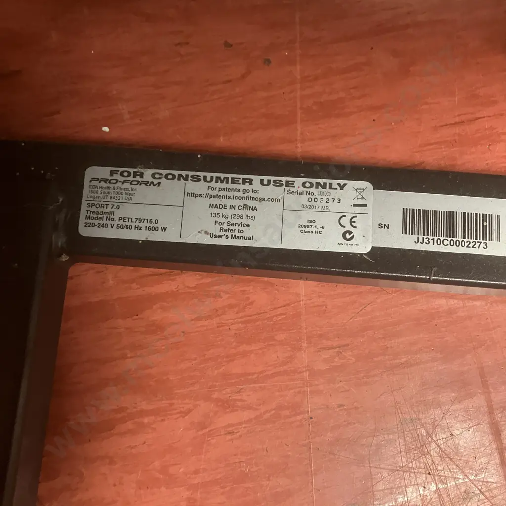 ProForm Sport 7.0 Folding Treadmill Model PETL79716 Image 1++