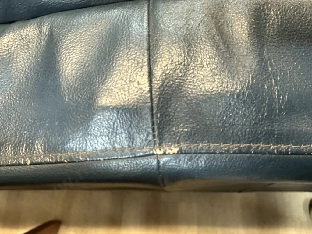 HTL Blue Leather Sectional Corner Sofa With RH Chaise - 2 Piece. 2.43 x 2.78cm Image 1++