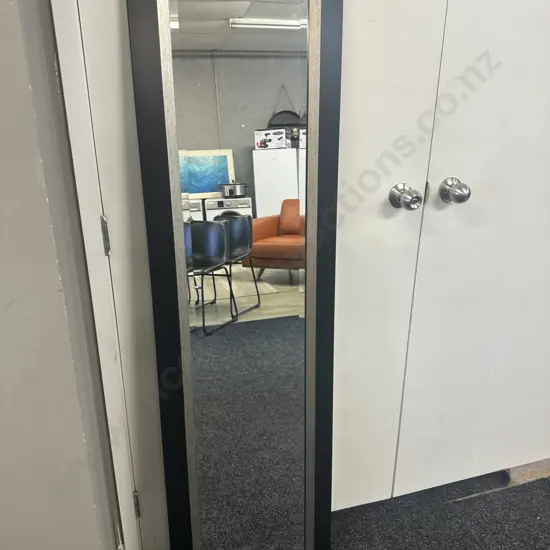 Rectangular Black Bevelled  Edge Mirror 161x45cm.
