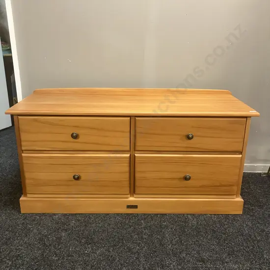 Forest Furniture Fijian Kauri 4 Drawer Lowboy Cabinet. H55.5 W120 D43cm
