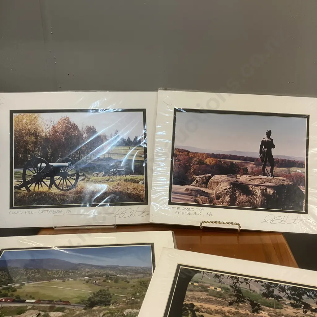 David C. Hiete (California) Signed Photos - Pair of Gettysburg & Pair of US Rail. 28 x 35.5cm Image 1++