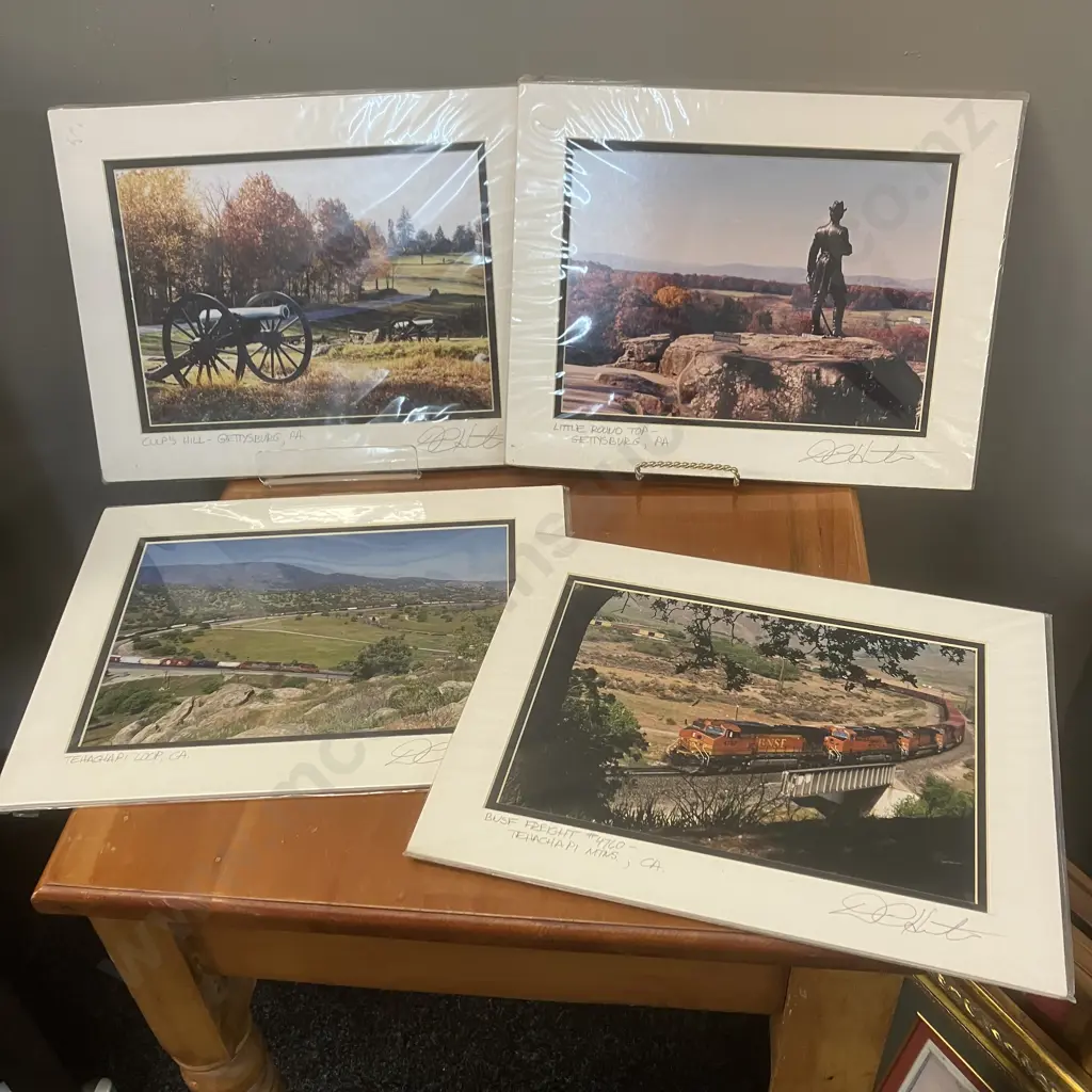 David C. Hiete (California) Signed Photos - Pair of Gettysburg & Pair of US Rail. 28 x 35.5cm Image 1++