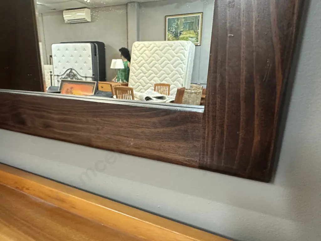 Dark Colour Wooden Framed Wall Mirror. 76 x 61cm Image 1++