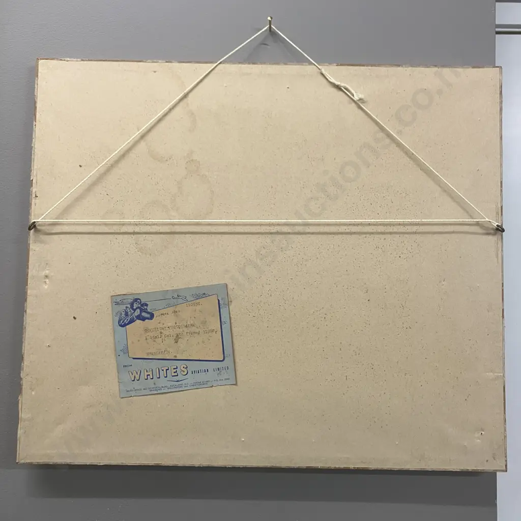 Vintage Whites Aviation Hand Coloured Photograph 'Whangamata' #31982 (Approx 1946). 43 x 51cm Image 1++