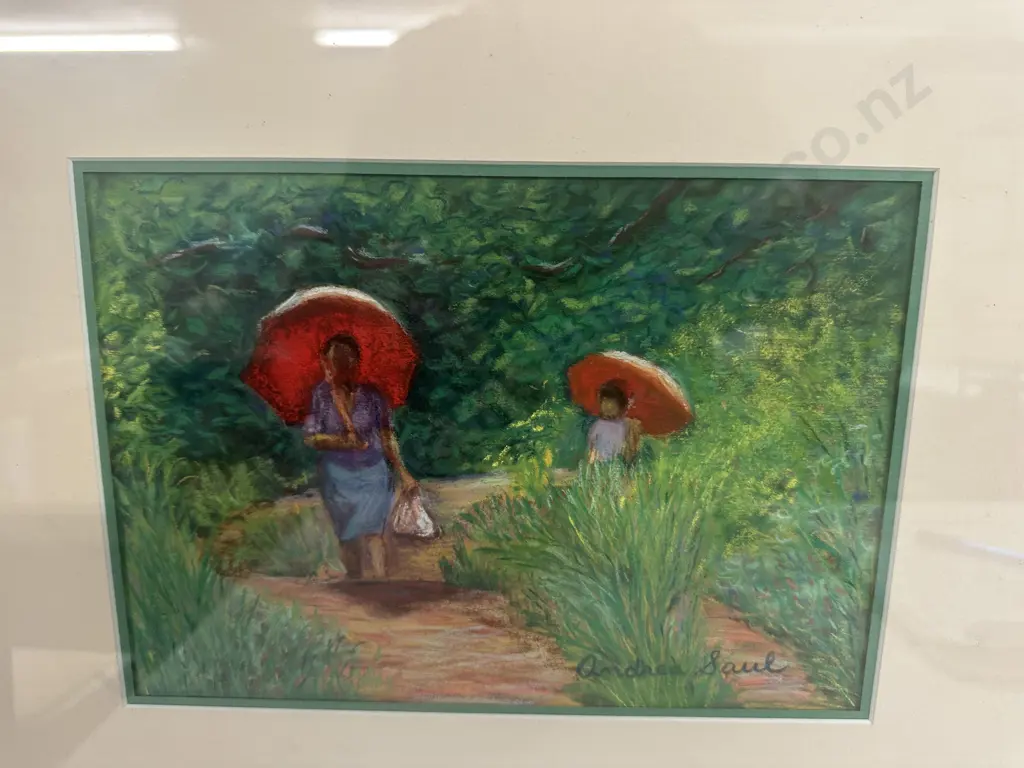 Gilt Framed Artwork Signed Andrea Saul H38,W44cm. Image 1++