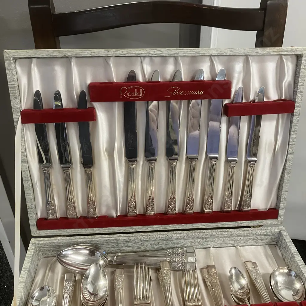 57 Piece Vintage Silver Plated 'Springtime' Pattern Dinner Service - Sheffield, EPNS A1, Rd 879892 Image 1++