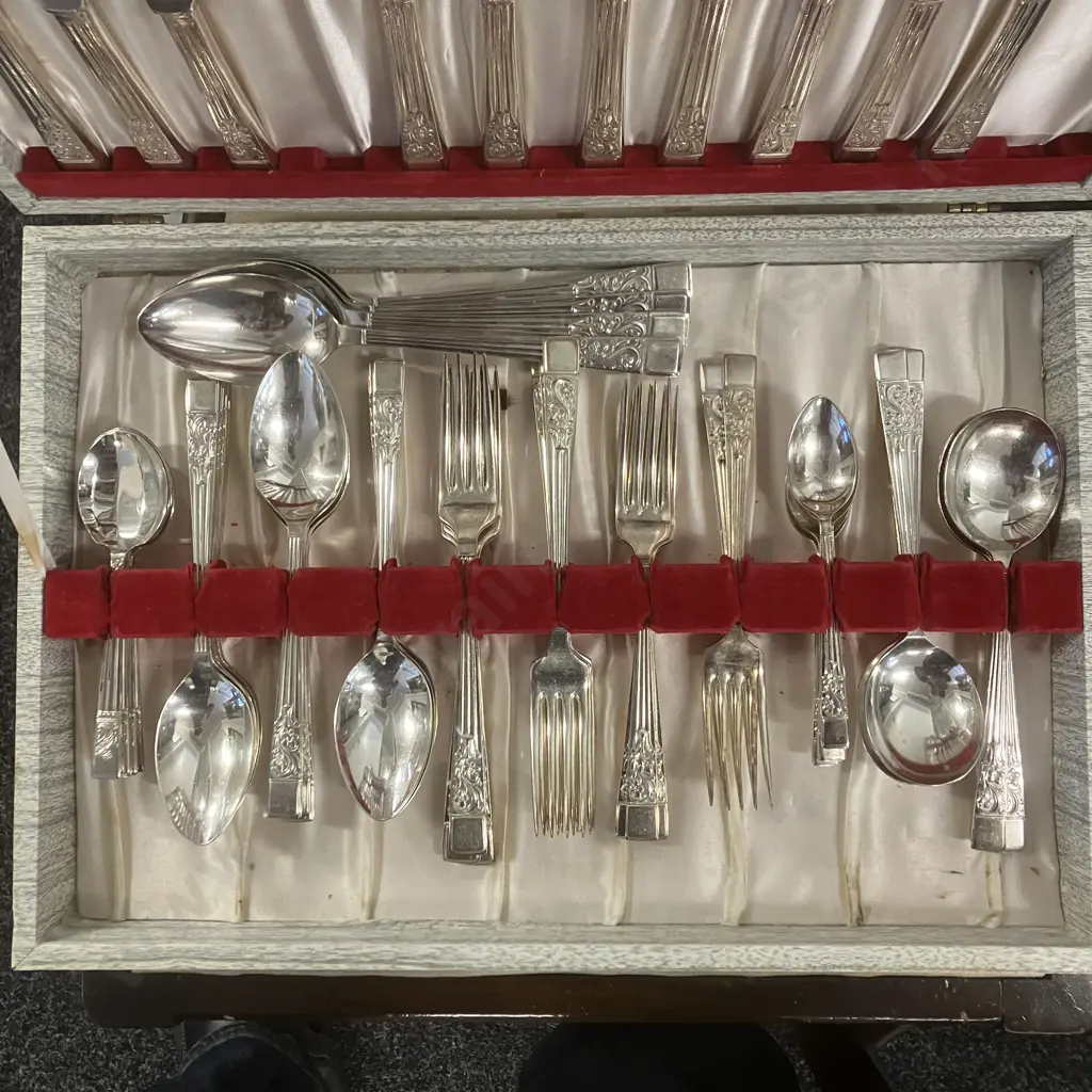 57 Piece Vintage Silver Plated 'Springtime' Pattern Dinner Service - Sheffield, EPNS A1, Rd 879892 Image 1++