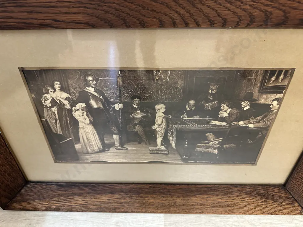 Antique Victorian Arts & Crafts Print - Yeames, When Did You Last See Your Father. 46 x 70cm Image 1++