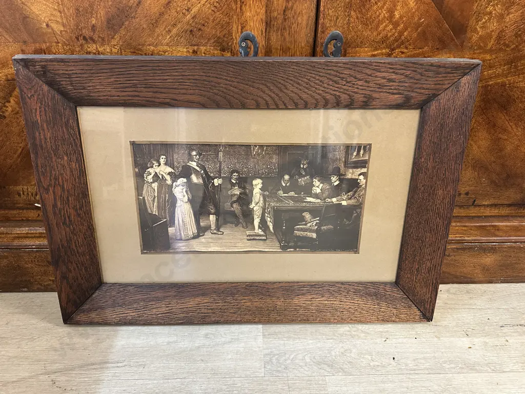 Antique Victorian Arts & Crafts Print - Yeames, When Did You Last See Your Father. 46 x 70cm Image 1++