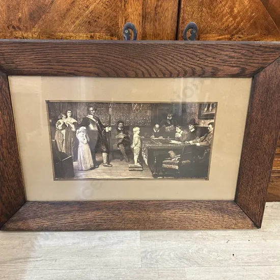 Antique Victorian Arts & Crafts Print - Yeames, When Did You Last See Your Father. 46 x 70cm