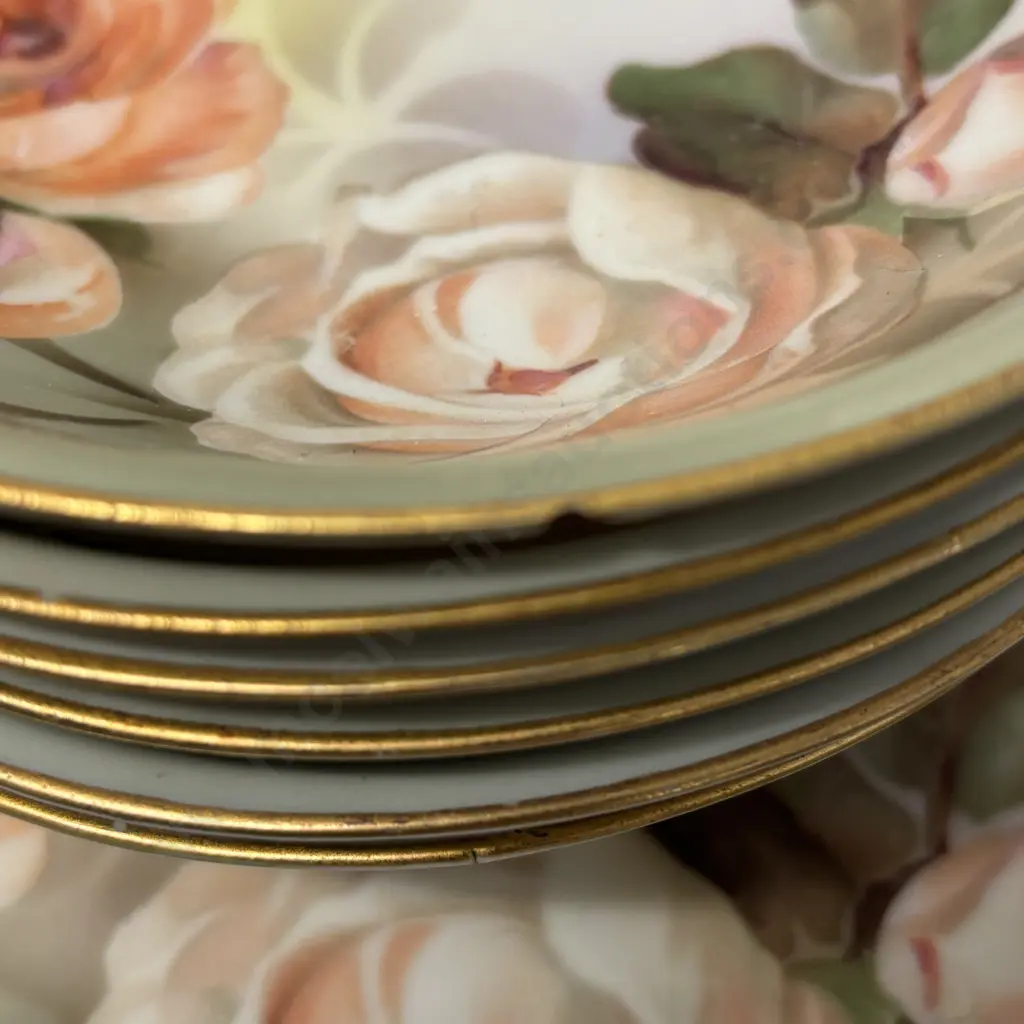 Antique 7 Piece Sweet Set with rose decoration Image 1++