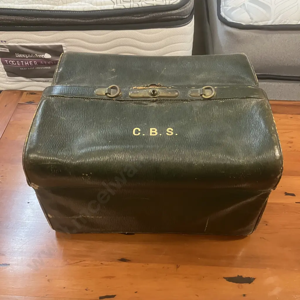 Leuchars & Son 19th Century Green Moroccan Leather Gladstone-style Vanity Case, Ivory Mounted Dressing Table Set Etc Image 1++