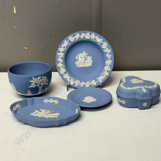 Assortment of Wedgwood Pale blue Jasperware items
