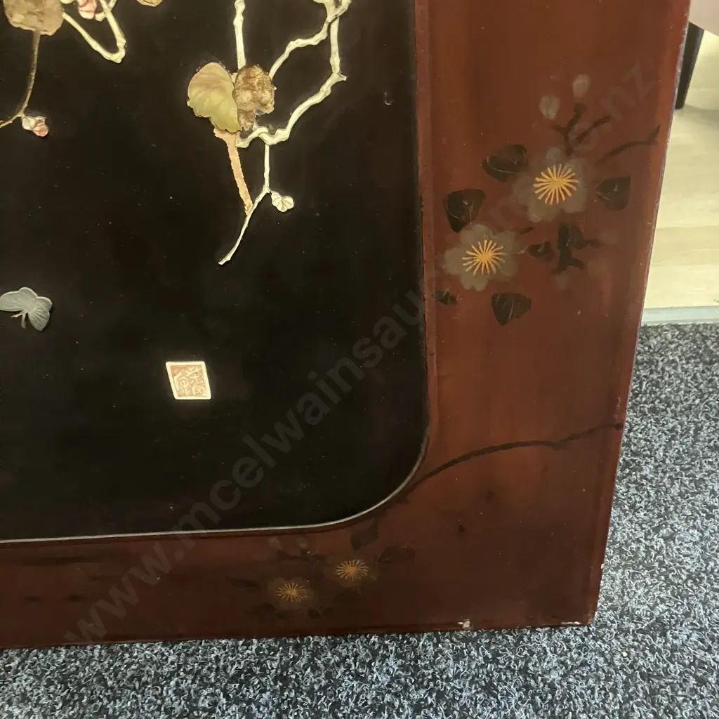 Japanese Meiji Period Shibayama Panel Decorated With Ivory Birds & Fauna. Signed. 115 x 72cm Image 1++