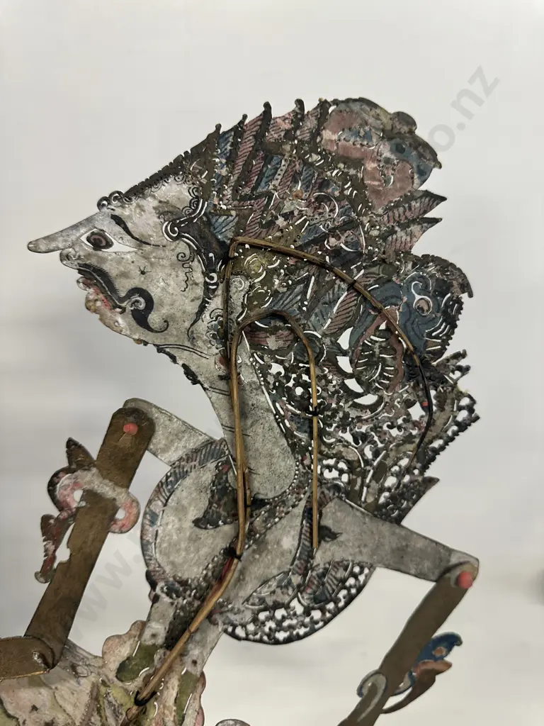 Antique Wayang Kulit Shadow Puppet, Buffalo Velum. H72cm Image 1++
