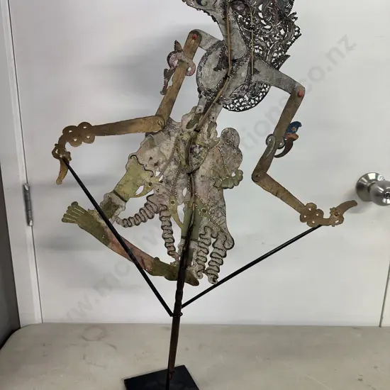 Antique Wayang Kulit Shadow Puppet, Buffalo Velum. H72cm