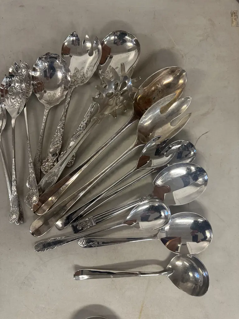Assorted Silverware Serving Spoons Etc  Image 1++