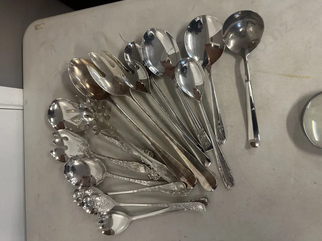 Assorted Silverware Serving Spoons Etc  Image 1++