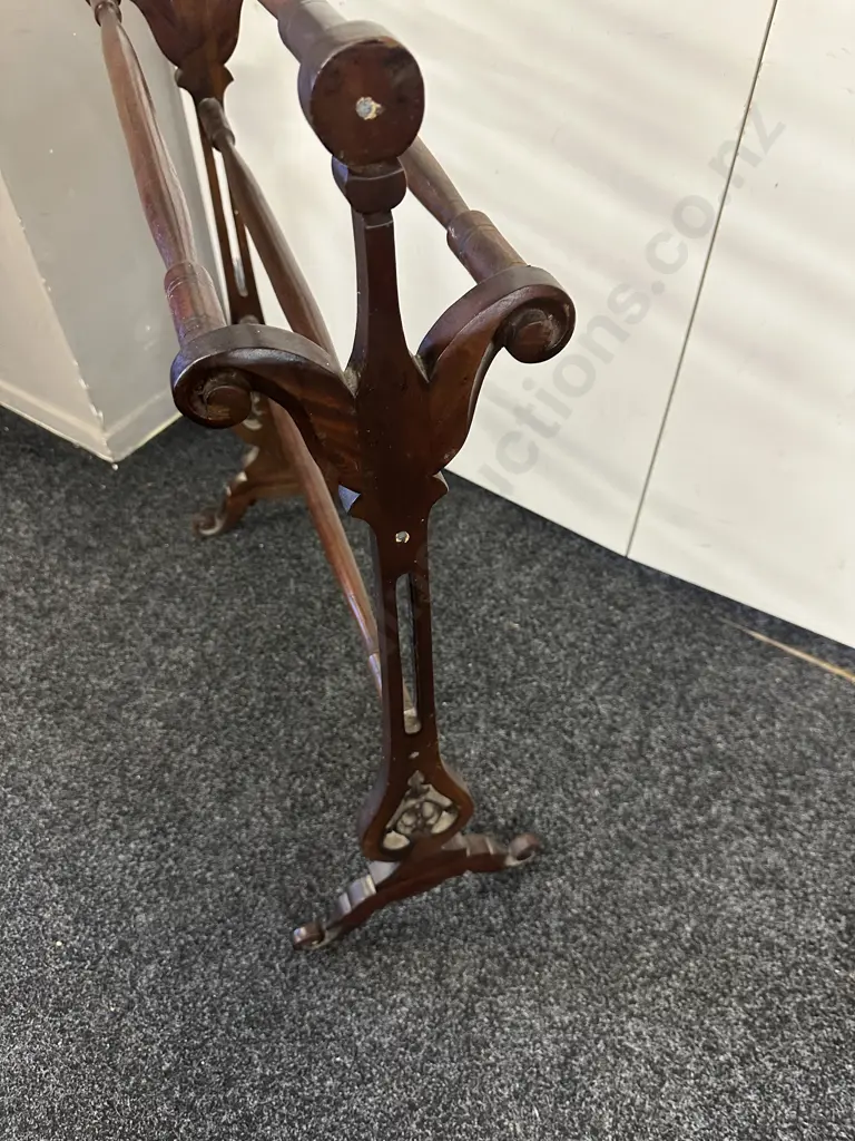 Antique Five Bar Towel Rail, Free Standing. 90 x 74cm Image 1++