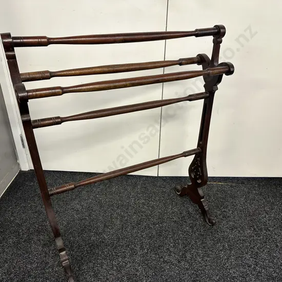 Antique Five Bar Towel Rail, Free Standing. 90 x 74cm