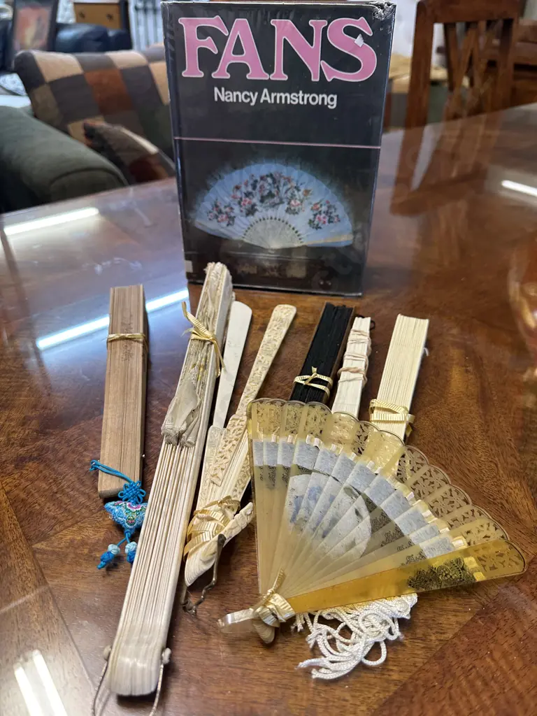 Selection of Vintage Fans With Book by Nancy Armstrong Image 1++