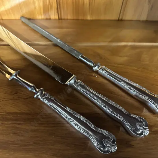 Sheffield Trafalgar Harrison Fisher & Co Carving Knife, Steele & Fork