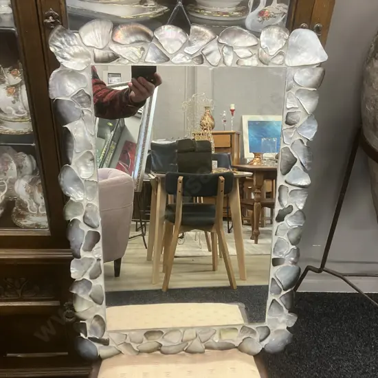 Seashell Framed Wall Mirror - Nikky Seales Artist. 67 x 46cm