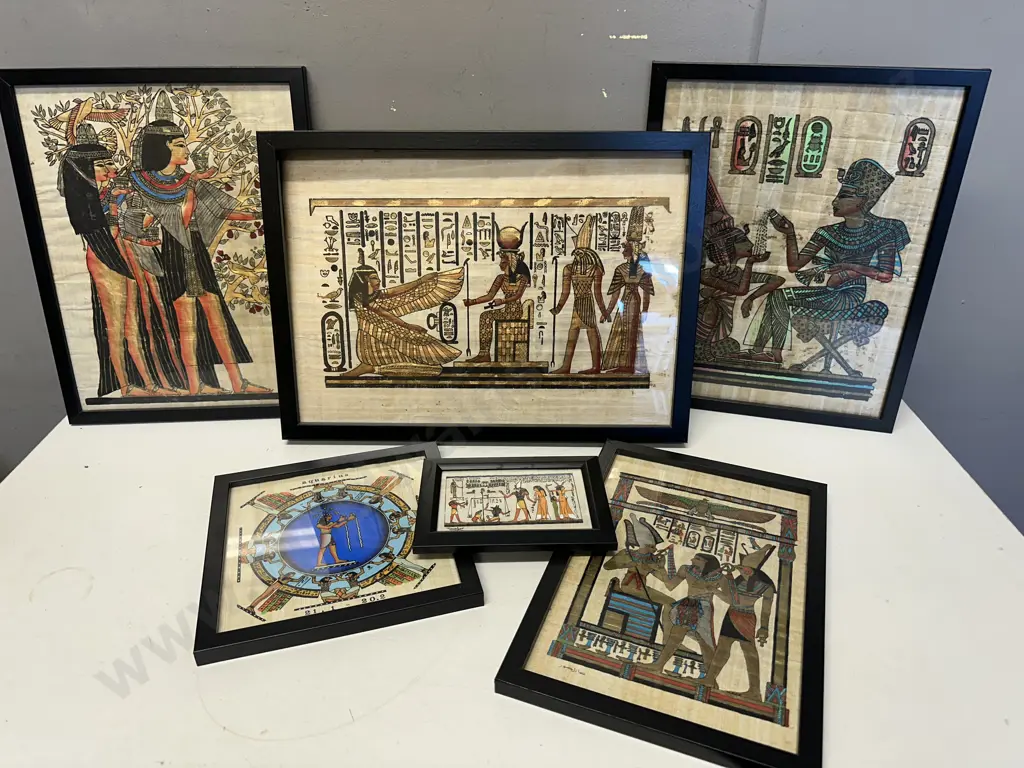 Assorted Egyptian Papyrus Framed Artwork Image 1++