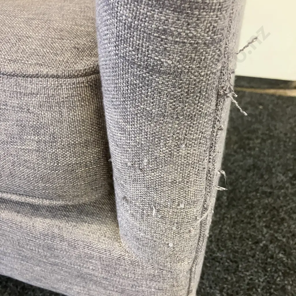 Grey Fabric Curved Back Armchair. H96 W68 D67cm Image 1++