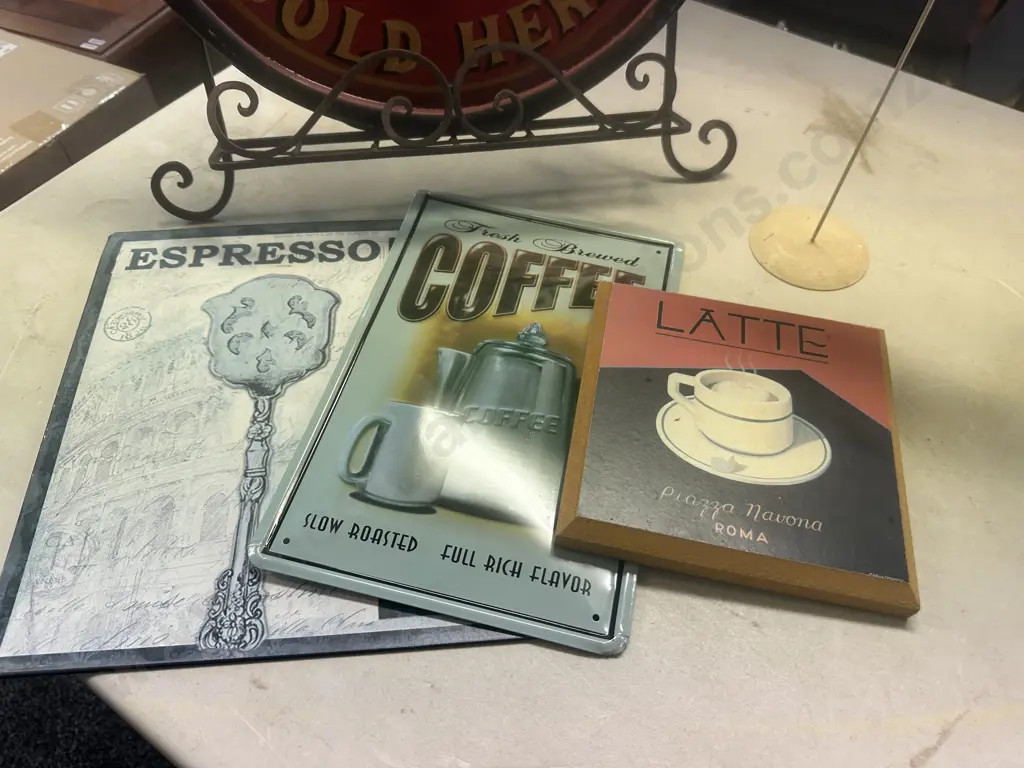 Wrought Recipe Stand, Coca Cola, Wall Art, Espresso Coffee Signs Etc Image 1++