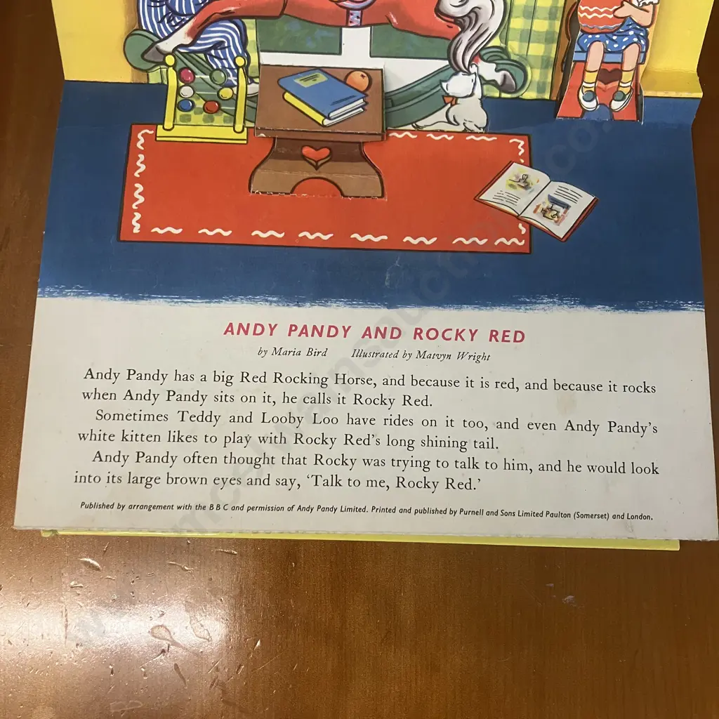Scarce First Edition of Andy Pandy and Rocky Red by Maria Bird, Illustrated by Matvyn Wright Image 1++