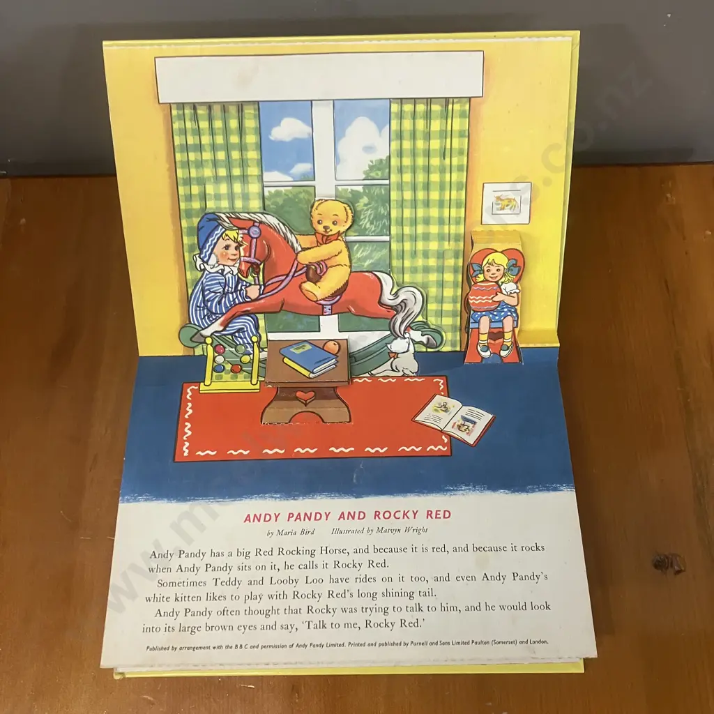 Scarce First Edition of Andy Pandy and Rocky Red by Maria Bird, Illustrated by Matvyn Wright Image 1++