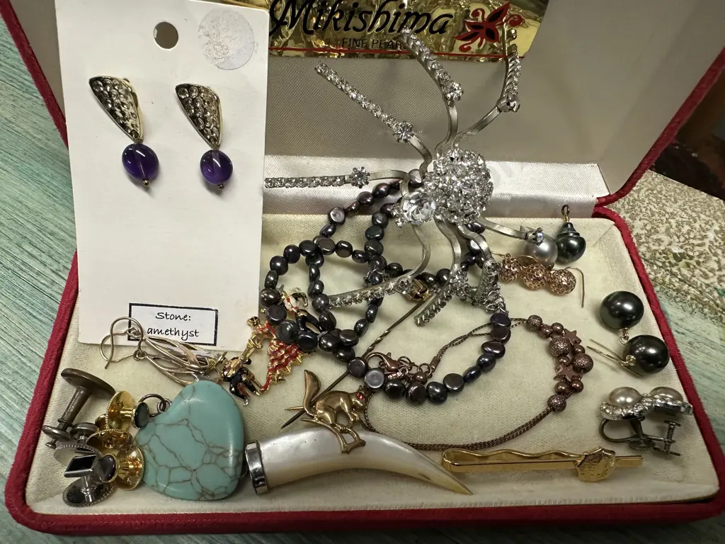 Assorted Jewellery Items Including Necklaces, Earings, Brooch Etc Image 1++