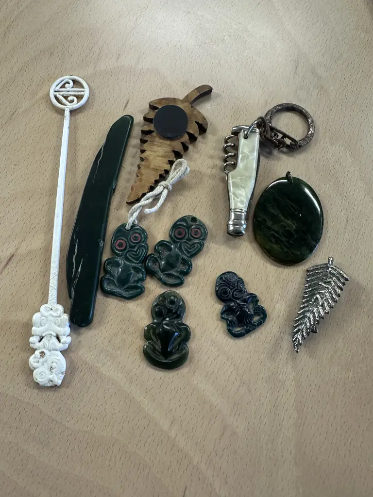 Assorted Vintage Items Including Green Tikis, Pendant Etc Image 1++