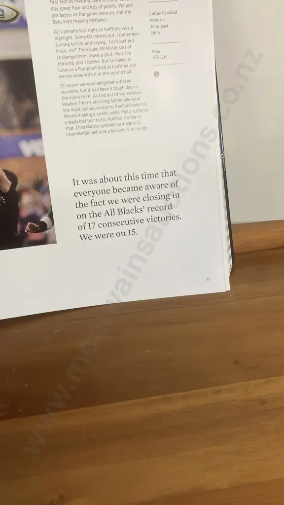 Richie McCaw 148. 2016 Signed / Autographed Excellent Condition Hardcover With Dust Jacket Image 1++