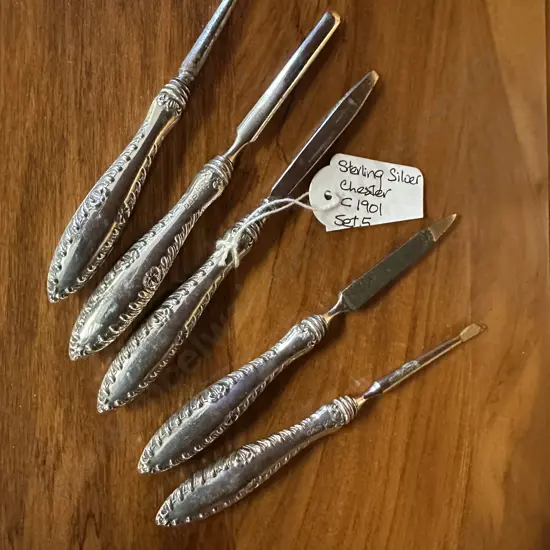 Sterling Silver Manicure Set Of 5 Hallmarked Chester c1901