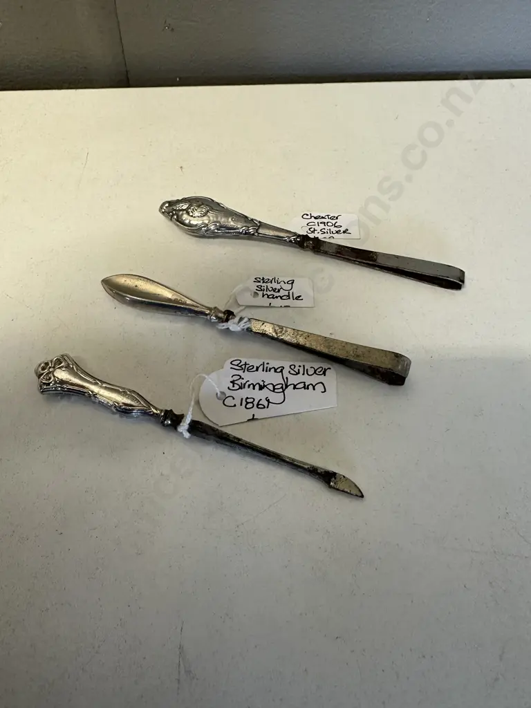 Antique Sterling Silver Items x 3 As Labeled Image 1++