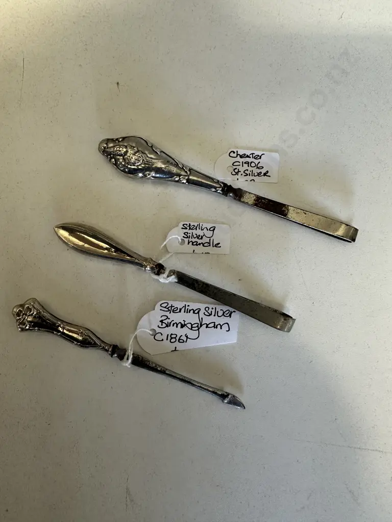 Antique Sterling Silver Items x 3 As Labeled Image 1++