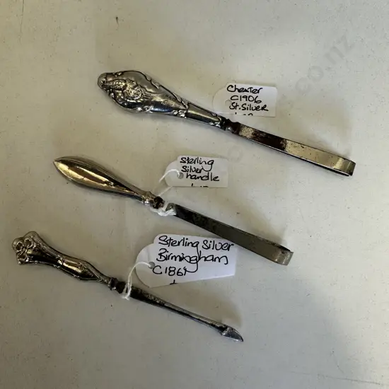 Antique Sterling Silver Items x 3 As Labeled
