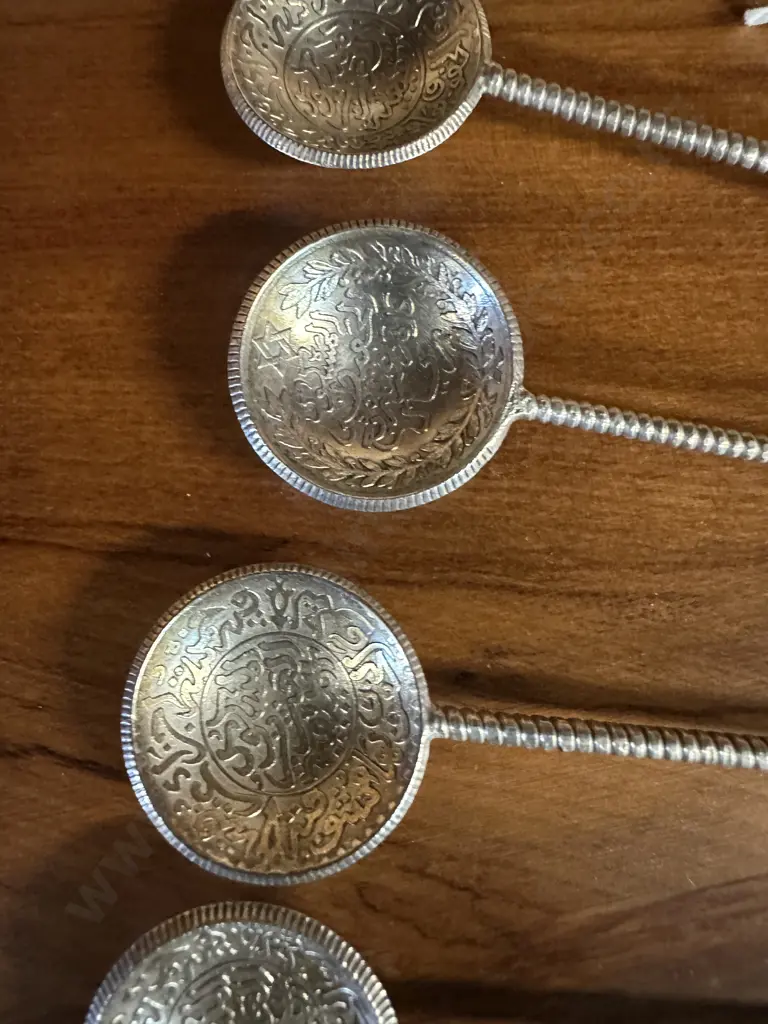 Set of Six Islamic Silver Spoons Image 1++