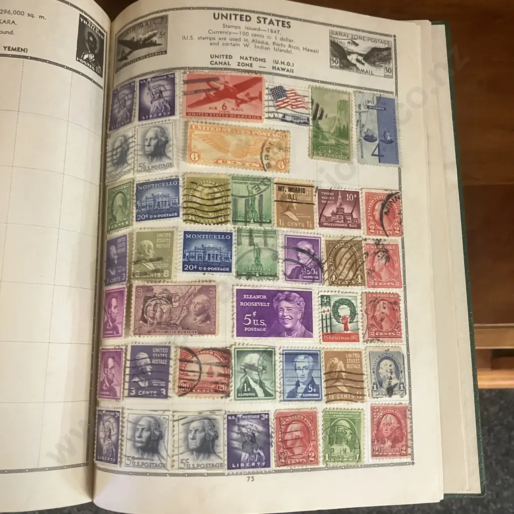c1960s The Viscount Stamp Album De Luxe With Large Assortment of Stamps, FDC's Etc Image 1++
